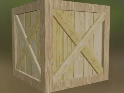 Wooden crate Free low-poly 3D model order
