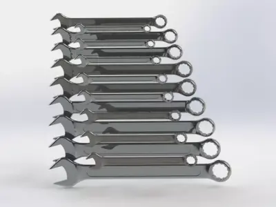wrench big collection from 8mm to 32mm 3D model