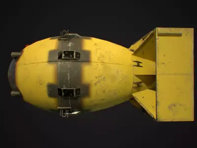 Mark III Atomic Bomb aka Fatman - Game ready low-poly 3d model Low-poly 3D model