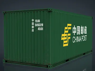 China post container Low-poly 3D model