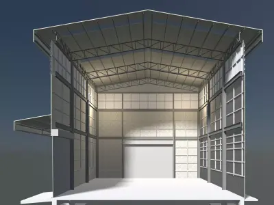Warehouse in section cut 24i17 3D model