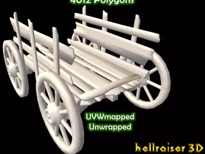 Wheel Cart Low-poly 3D model