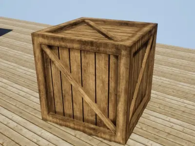 Wooden Crate Game Ready Free low-poly 3D model
