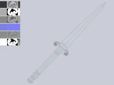Dagger Low-poly 3D model