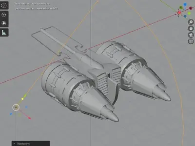 low poly spacecraft fighter Low-poly 3D model