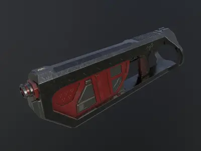 Low poly and High poly gun-JD8920H1 Low-poly 3D model