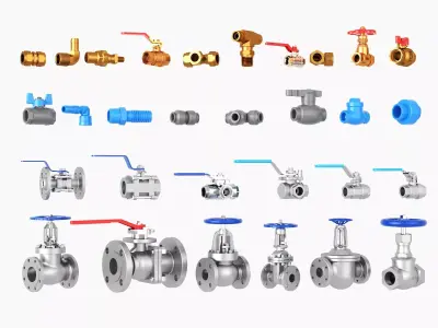 Industrial Valve And Pipe Fitting Mega Collection 3D model