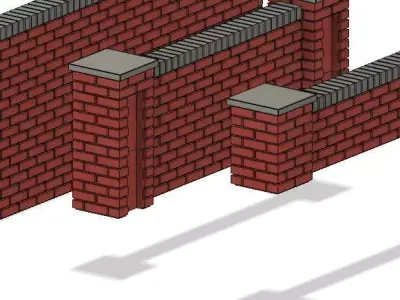 Model Railway Brick Wall Various Heights see Pictures 3D print model