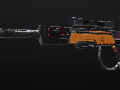 Sniper Rifle Low-poly 3D model 5