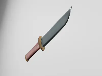 Bowie Knife PBR and Realtime Optimized Model Free low-poly 3D model