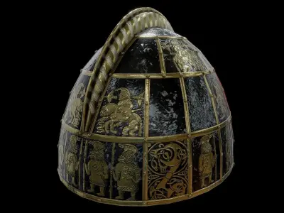 Vendel period Viking Helmet  Low-poly 3D model