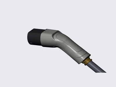 type2 EV charging plug 3D model