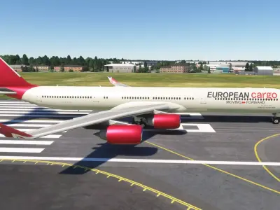 Airbus A340-600 European Cargo 3D model Low-poly 3D model