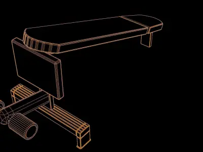 20 gym fitness workout bench 3d blender lowpoly Low-poly 3D model