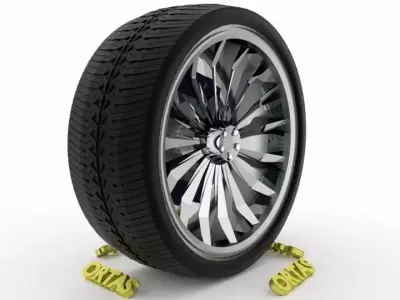 ORTAS CAR WHEEL RIM 140 GAME READY WHEEL RIM TIRE 3D model