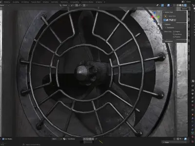 Ventilator metal room Low-poly 3D model
