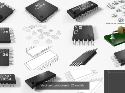electronic components 3D Model Pack