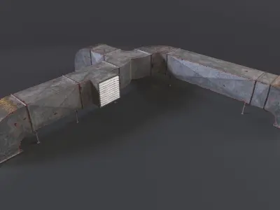 Ventilation Kit-Bash Low-poly 3D model