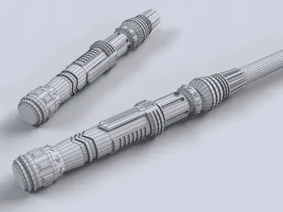 LIGHTSABER-DARKSIDE star wars force awakens lightsaber Low-poly 3D model