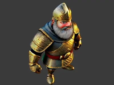 Old Knight Low-poly 3D model