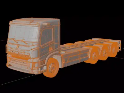 Volvo Electric FMX Chassis Rigged 3D model