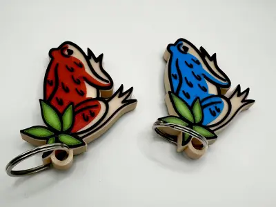Berry Frog Keychain 3D model