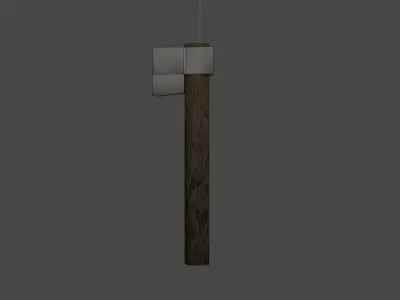 low poly axe wooden pole Free low-poly 3D model