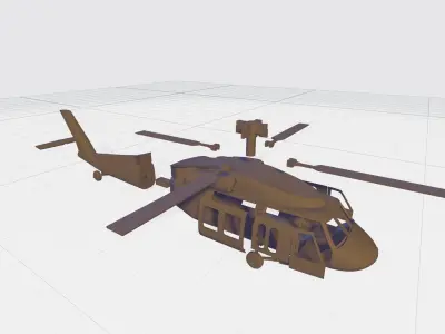 Helicopter black hawk miniature 3D print model
