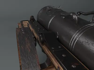 Medieval Cannon 3D model get