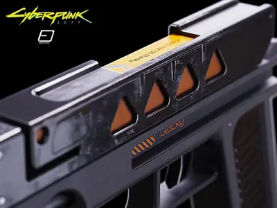 Cyberpunk Pistol PBR Gun Low-poly 3D model