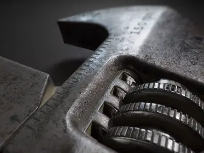 Photorealistic Low Poly Wrench Tool 3D Model Low-poly 3D model