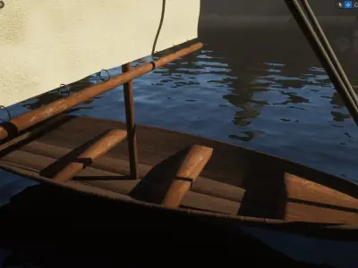 Wooden Sailboat Free 3D model