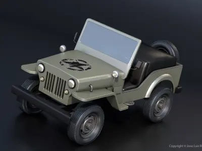 Military Jeep Low-poly 3D model from CGTrader