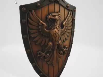 Wooden Shield 3D Model 3D model