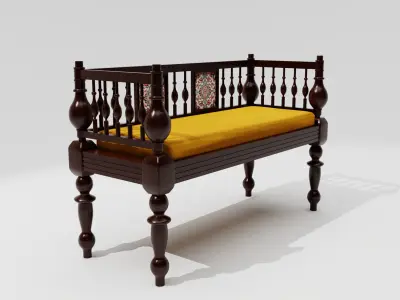 Antique Sofa Bench  3D model
