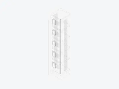 Locker - Metal - Locka - Sports - Five Tier Low-poly 3D model