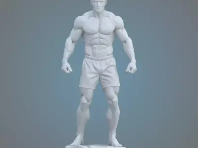 Male Athlete Sculpture PM-74 3D print model