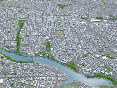 Londrina State of Parana Brazil 30km Low-poly 3D model