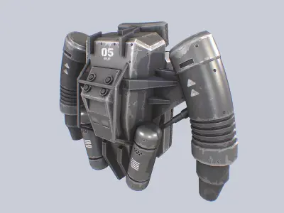 Scifi Jetpack Low-poly 3D model by Anima-Z