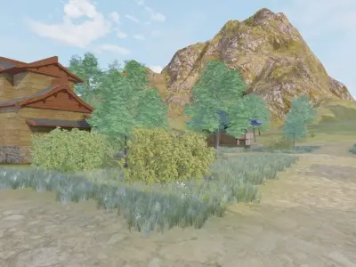 Serene Village Landscape 3D model purchase