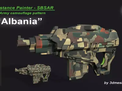 Albania - Army Camouflage Pattern - SBSAR Material 3D model