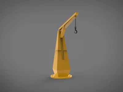 Ship offshore boat crane 3D print model