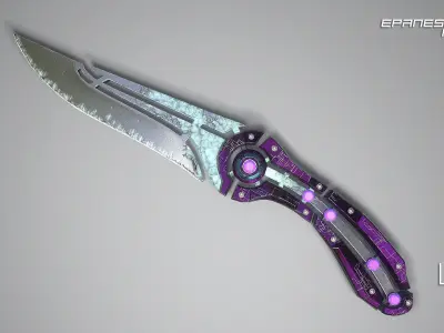 space knife Low-poly 3D model