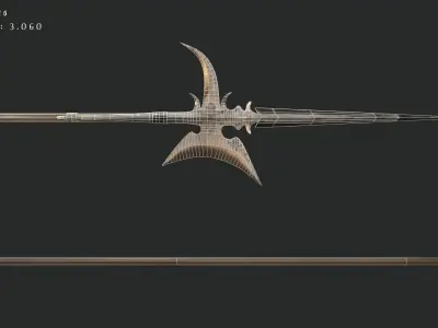 Halberd-Pike-Spear-Pikeaxe Low-poly 3D model