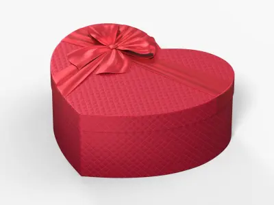 Heart Gift Box Packaging Red 3D model