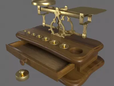 Vintage pharmacy scales 3D model