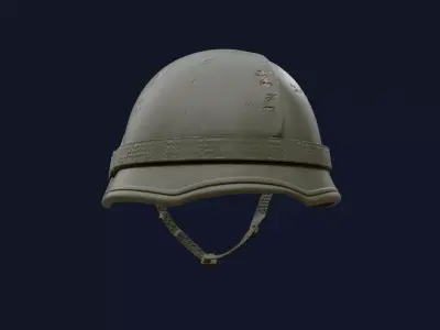 Worn Military Combat Helmet 3D Model  3D model