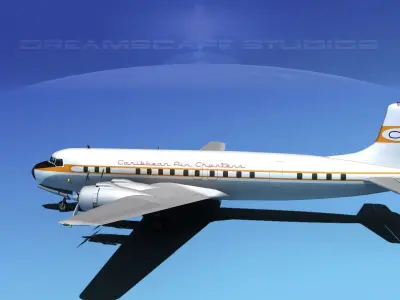 Douglas DC-7C Carribean Charter 3D model