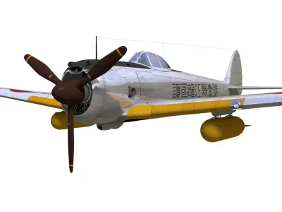 Ki43 Hayabusa type2-kou oscar 3D model buy