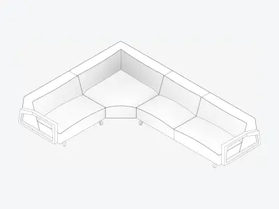 Seat - Sofa - Simplicity - Cosy - Corner Low-poly 3D model